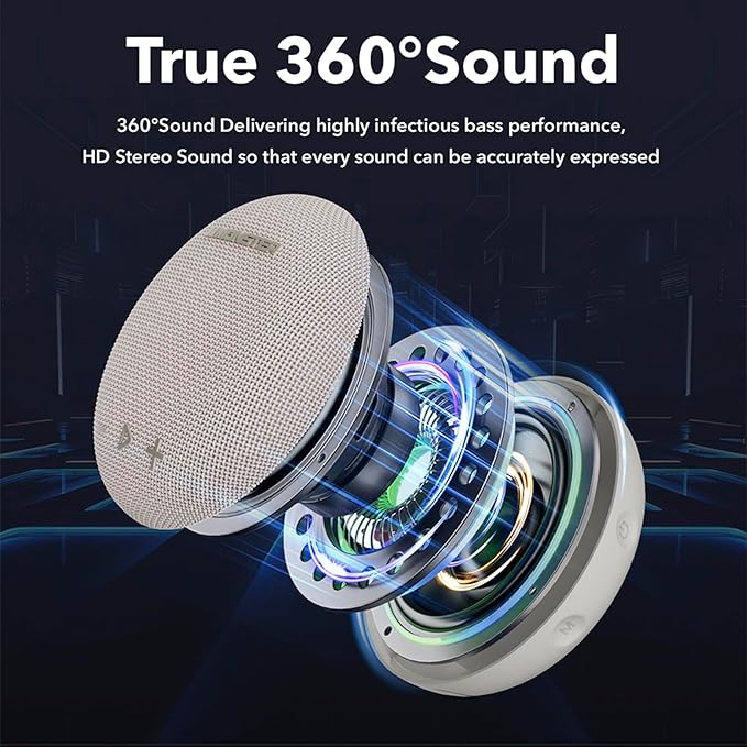 Monster Bluetooth Speaker, IPX8 Shower Speaker Waterproof, Bluetooth 5.4 with Loud HD Sound and Robust Bass, Extra Long Playtime Punchy, for Home, Beaches Portable Wireless Outdoor Speakers