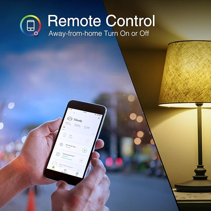 Wi-Fi Smart Light Bulb(RGB+W) 4 Pack, Full Color Changing Light Bulb-Compatible with Alexa and Google Assistant