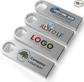 ABLAZE Custom Flash Drive 128GB 10 Pack, Personalized USB with Your Logo Metal Thumb Drives USB 2.0 Memory Stick Pendrive (Sliver)