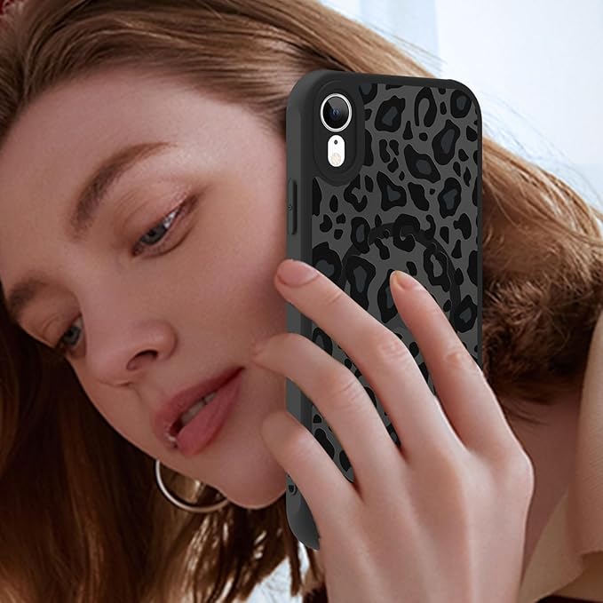 KANGHAR Case for iPhone XR Phone Case [Compatible with Magsafe] Leopard Printed Pattern Cute Cheetah Protective Magnetic Case for Girls Women Men 6.1"