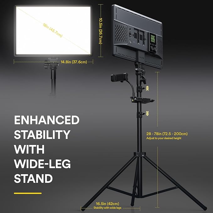 RAELNO PLV-S192 Led Video Light and VL-S300K LED Video Lighting Kit with Remotes anf Stands Phone Clip for Live Streaming Video Calls Photography