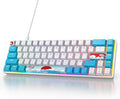 Owpkeenthy Portable 60% Mechanical Gaming Keyboard, Ultra Compact RGB Wired 65 Percent Mini Office Keyboard Backlit with Red Switch for PC/PS5/XBOX(Blue/ 68 Red Switch)