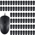 Kathfly 100 Pcs Black Wired USB Computer Mouse Bulk 1000 DPI 3 Button Corded Mouse with Home Office Noiseless Simple USB for Computer Laptop Desktop PC