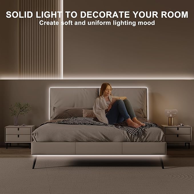 16.4ft COB Led Strip Light with Remote, 4000K Ra93+ Dimmable Bright Led COB Strip Light, White Continuous Led Strip Light for Mirror, Stair, Cabinet, Room