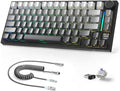 Attack Shark X820Ultra Wireless 75% Mechanical Gaming Keyboard with Screen & Knob Hot Swappable 2.4GHz/BT/Wired RGB Backlit Gasket Mount Side Print PBT Keycap QMK Web Driver Gift Switch-Moonnight