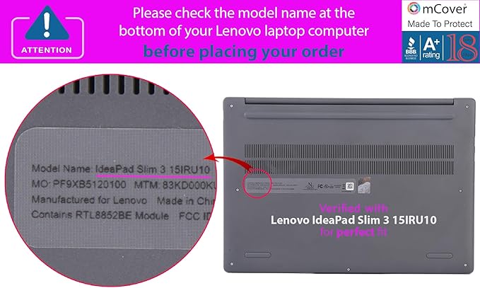 mCover Case ONLY Compatible for 2025-2026 15" Lenovo IdeaPad Slim 3 15AHP10 / 15ARP10 / 15IRH10 / 15IRU10 Series Windows Computers (NOT Fitting Any Other Lenovo Models) (Red)