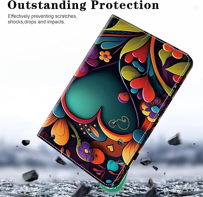 Case for iPad mini 7 2024 (A17 Pro) / Mini 6 2021, Mini 7th/6th Generation Case 8.3 inch, Multi-Angle Viewing Premium PU Leather Cover with Card Slot - Watercolor