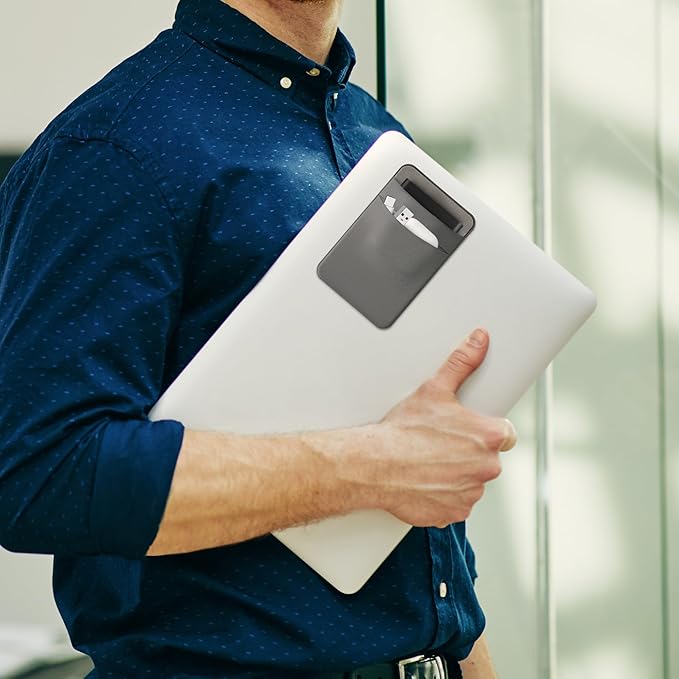 kwmobile Elastic Sleeve Compatible with SanDisk Portable SSD, Samsung T7, Crucial X8, HDD Case - Stretchy Elastane Adhesive External SSD Holder - 10x7cm & 8x7cm Pockets - Grey
