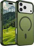 SUPFINE Magnetic for iPhone 17 Pro Max Case (Compatible with MagSafe)(Military Grade Drop Protection) Translucent Matte Shockproof with Anti-Fingerprint Phone Cover,Cangling Green
