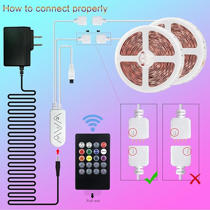 Micomlan 82Ft/25m LED Strip Lights, Music Sync Color Changing RGB LED Strip Built-in Mic, Bluetooth APP Controlled Home Lighting for Living Room Kitchen (APP+Remote+Mic+Music)