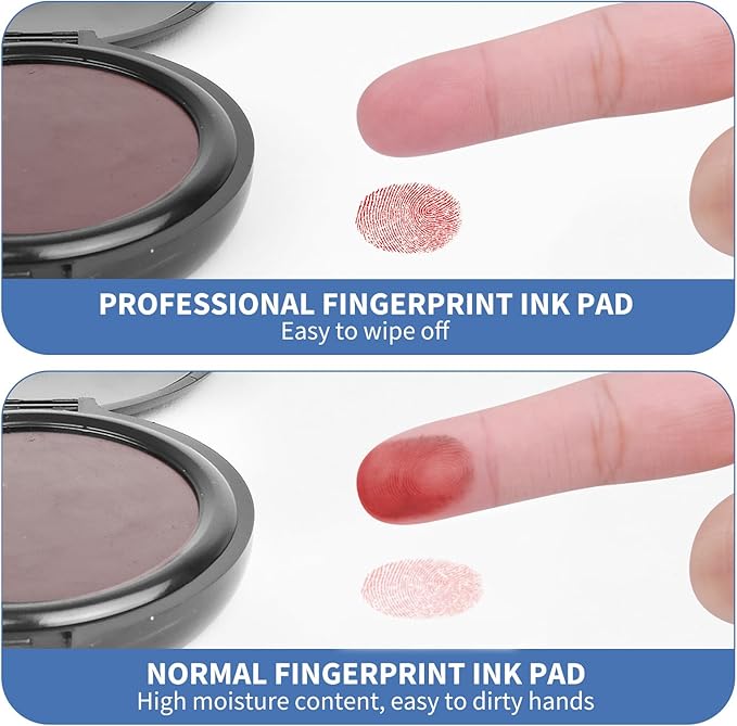 SAYEEC Fingerprint Ink Pad Thumbprint Ink Pad for Office Notary Supplies Identification Security ID Fingerprint Cards Law Enforcement Fingerprint Kit Thumb Print Ink Pad Stamp Pad (Red-2 Pack)