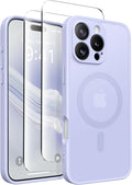 CAPRARO Magnetic Compatible with iPhone 16 Pro Max Case, Upgraded [Full Camera Protection] [Compatible with MagSafe] Protective Translucent Matte Women Phone Case Cover, Lilac