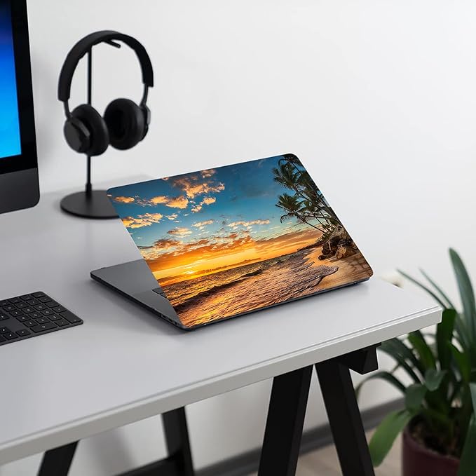 Compatible with MacBook Air 13 inch Case 2022 2021 2020 2019 2018 Release M1 A2337 A2179 A1932, Protective Plastic Hard Shell Case & Keyboard Cover, Has Logo Cutout, Beach Theme