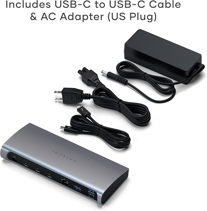 Satechi 11 in 1 Thunderbolt 4 USB C Docking Station, 100W Charging, Dual 4K/60Hz displays, 3 Thunderbolt Ports, 3 USB-A 3.2 Ports, USB-A 2.0 Port, SD Card Reader for MacBook Air/Pro, Mac/Windows