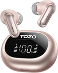 TOZO NC20 Active Noise Cancelling Wireless Earbuds, LDAC Hi-Res Sound Bluetooth Headphones, 6 Mics AI Call Ear Buds 80H Playtime, Dual Pairing, 32 EQ via App, IPX8 Waterproof, Wireless Charging Case