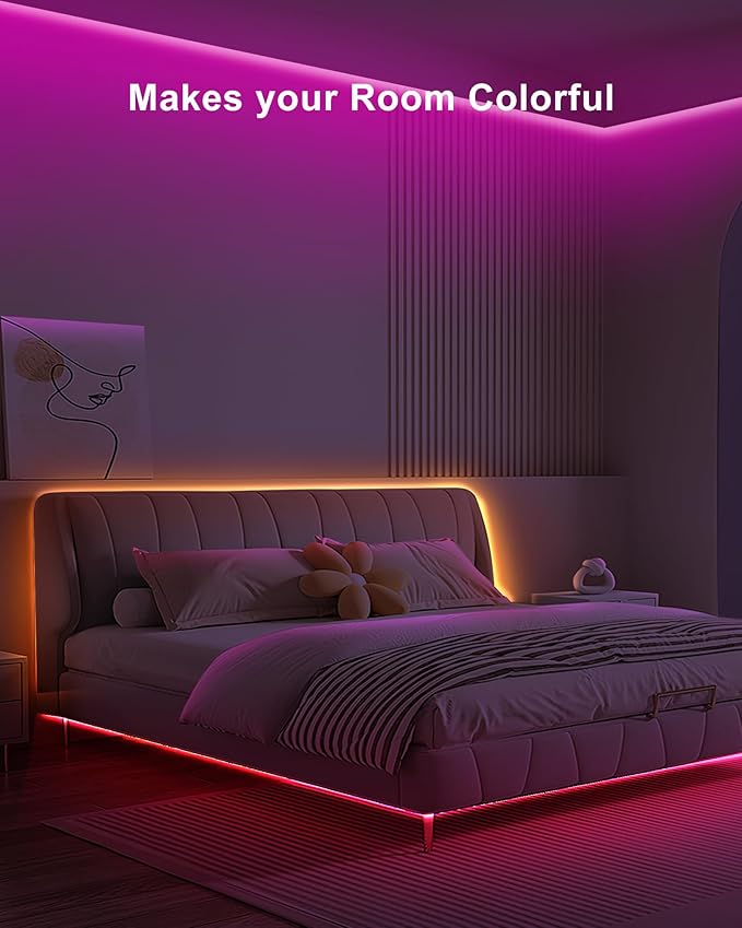Tatazone 32.8ft Bluetooth RGB COB Led Strip Lights with Remote, Dimmable Smart App Led COB Light Strip, Color Changing Music Sync, Indoor RGB Led Lights for Bedroom, Home Decor, Party