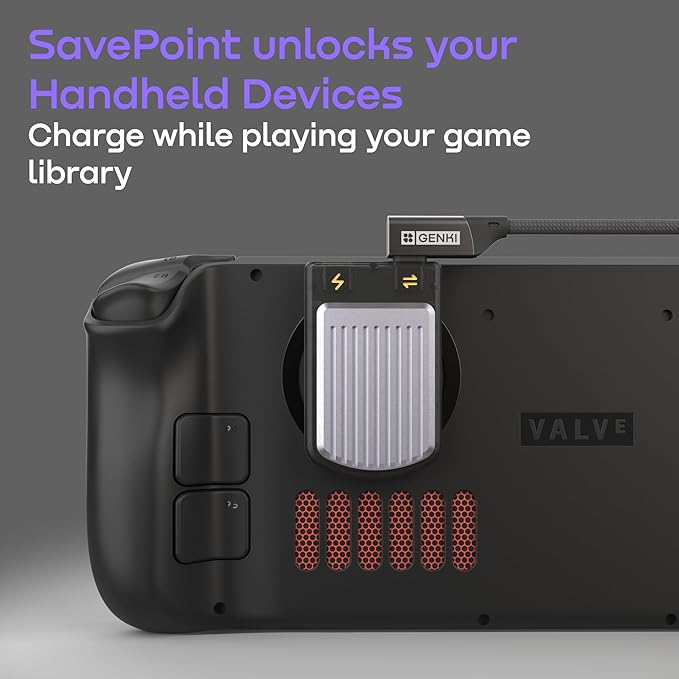 GENKI SavePoint Mini Gaming SSD Enclosure, Portable Console M.2 2230 NVMe Enclosure Case, MagSafe Compatible, Capacitor, 100W Passthrough, 10Gbps Store for Steam Deck, ROG Ally, iPhone, PC