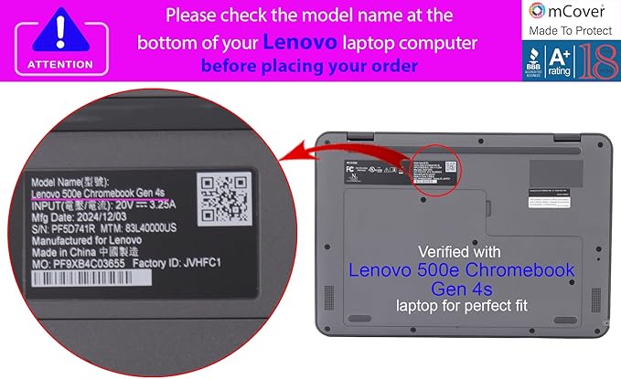 mCover Hard Shell Case Only Compatible for 2025 or Later 11.6" Lenovo 500e Chromebook Gen 4s 2-in-1 Laptop (NOT Fitting Any Other Lenovo Models)- Red