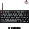 Keychron V1 8K Custom Mechanical Keyboard, 75% Wired Layout, Ultra-Low Latency 8000Hz, QMK Programmable, Hot-Swappable Red Switches, RGB, for Gamers and Typists, Compatible with Mac/Windows/Linux