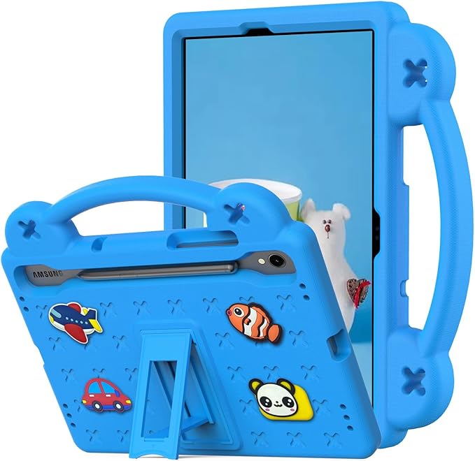 AKABEILA Compatible with Samsung Galaxy Tab S7 2020/S8 2022/Tab S9 2023 11 inch/Tab S9 FE 2023 11 inch Tablet Case, Kids Case with Shoulder Strap & Stand Handle & Pen Tray for Girl Kid Gift Sky Blue