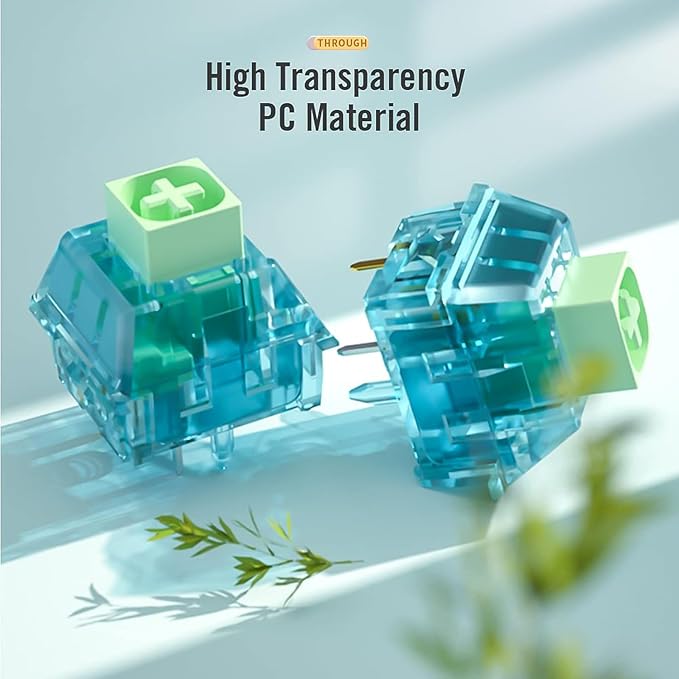 Kailh Box Summer Mechanical Keyboard Switches,5-Pin 50gf Clicky/Speed Typing/Gaming/Waterproof Switches(Summer,72Pcs)