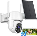 Gianteye 2K Security Cameras Wireless Outdoor, 5G WiFi Cameras for Home Security, 360° PTZ Solar/Battery Powered Outside Cam, 2 Way Talk, Color Night Vision, AI Human Detection for Porch/Garage/Yard
