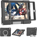 Kids Case for iPad 5th/6th Generation 9.7-inch 2017/2018 Release, Lainergie iPad Air 2 Case with Screen Protector, iPad Pro 9.7 Protective Cover Case Lightweight Shockproof with Handle Stand, Black