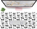 White Mouse Pad with Black Bows, Cute Desk Mat Bow Keyboard Mat for Computer Laptop Non-Slip Rubber Base, Large Office Mat Girly Desktop Décor Accessories Office Supplies for Girls Women 35.4 x 15.7in