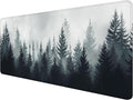 Misty Forest Gaming Mouse Pad Forest Tree XL Mouse Pad Large Mousepad Extended Laptop Keyboard Mat Gaming Desk Pad Mouse Mat 31.5"x11.8" Office Computer Keyboard Laptop Home