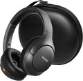 TOZO HT3 Hybrid Noise Cancelling Headphones, 90H Battery Life Wireless Over Ear Bluetooth 6.0 Foldable Headset, AI Voice Assistant with 5 Mics, Connect 2 Devices & Hi-Res Sound, 32 Audio EQ, with Case