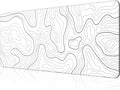 Gaming Mouse Pad Large 31.5 x 11.8in Topographic Keyboard Pad Mouse Pad for Non-Slip Base and Stitched Edge, Extended Desk Pad XL Keyboard Desk Mat (White)