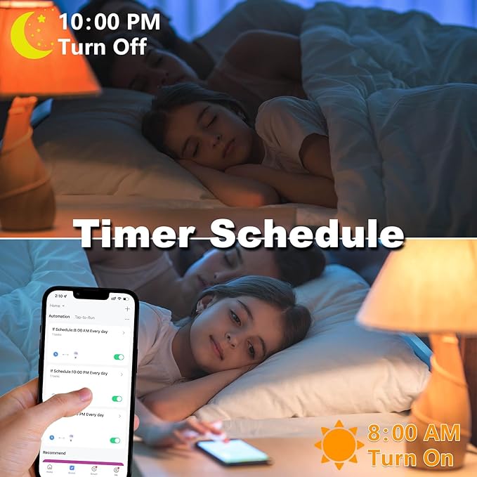 A15 LED Smart Bulb, 5W=40W,Compatible with Alexa Google Assistant, E12 Base, G45 Ceiling Fan Light Bulbs, 2.4G WiFi ONLY, 4 Pack