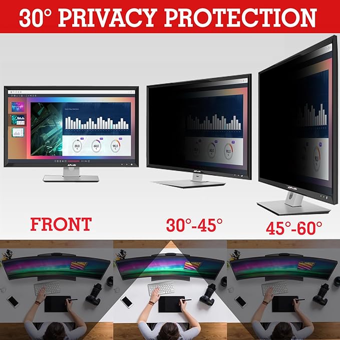 34 Inches Privacy Screen Filter for 21:9 Curved Ultrawide Monitor | Privacy Shield | Anti Glare & Anti-Blue Light | Eye Protection | Anti Spy | Computer Security Private Filter Protector