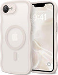 CAPRARO for iPhone 16e Case for Women Girls, Upgraded [Full Camera Protection] [Compatible with MagSafe] Cute Wave Translucent Matte Phone Case for iPhone SE 4 6.1-Inch, Stone