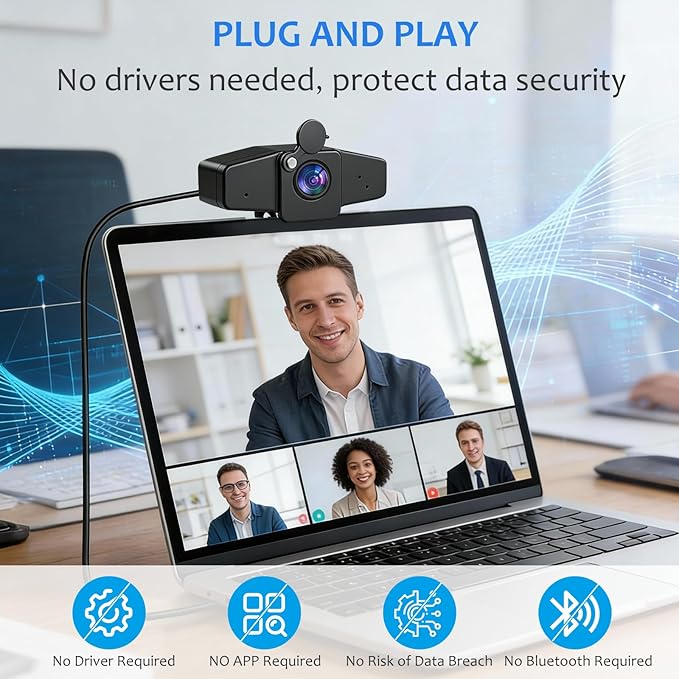 POHO 4K Webcam for PC, Ultra HD Computer Camera with PDAF Autofocus, Aluminum Material, Auto Light Correction,70° FOV, Web Camera with Microphone,Privacy Cover, for Streaming, Conference, Zoom