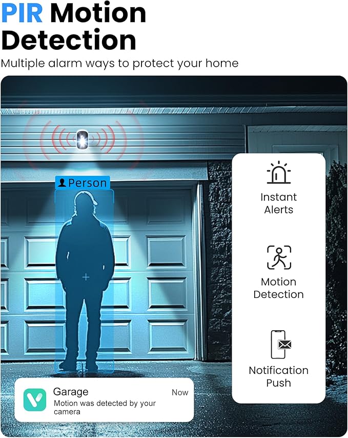 MISECU Security Cameras Wireless Outdoor, 2K Battery Powered WiFi Cameras for Home Security with AI Motion Detection, Color Night Vision, Siren Alarm, 2-Way Talk, IP66 Waterproof, Cloud/SD Storage