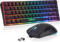 CHONCHOW 60% Wireless Gaming Keyboard and Mouse Combo, RGB Backlit Rechargeable LED Light Up Keyboards,Wireless Gaming Mouse and Keyboard for Xbox PS4 PS5 PC Laptop -Black