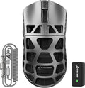 FELICON x Attack Shark R3 Magnesium Alloy Wireless Gaming Mouse, 46g Ultra-Lightweight Skeletal Shell, PAW3395 26K DPI, 8K Polling, Tri-Mode 2.4G/BT/Wired, for PC Mac Laptop - Gray