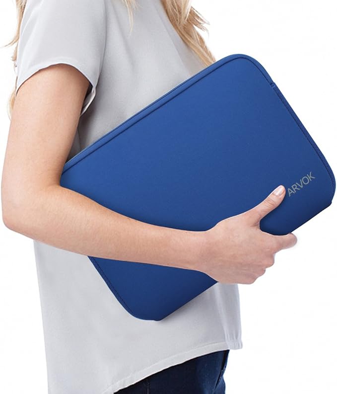 Arvok 13 13.3 14 Inch Laptop Sleeve Case for MacBook Pro/MacBook Air 13-14 inch, Water-Resistant Notebook Chromebook Computer Pouch, Carrying Bag Cover for HP/Dell/Lenovo/Asus/Acer, Dark Blue