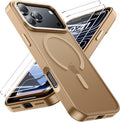 for iPhone 17 Pro Case with 2X Screen Protectors [Compatible with MagSafe] Military Grade Drop Protection Skin Feeling Cover Shockproof Slim Fit iPhone 17 Pro Phone Case 6.3 inch,Brown