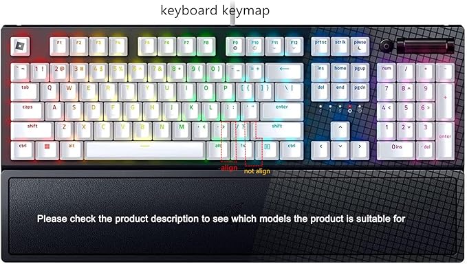 Silicone Keyboard Skin Cover Compatible for Razer Huntsman V2 Optical Gaming Keyboard & Razer BlackWidow V3 Mechanical Gaming Keyboard & Corsair Wired K60 RGB Pro Mechanical Gaming Keyboard - Clear
