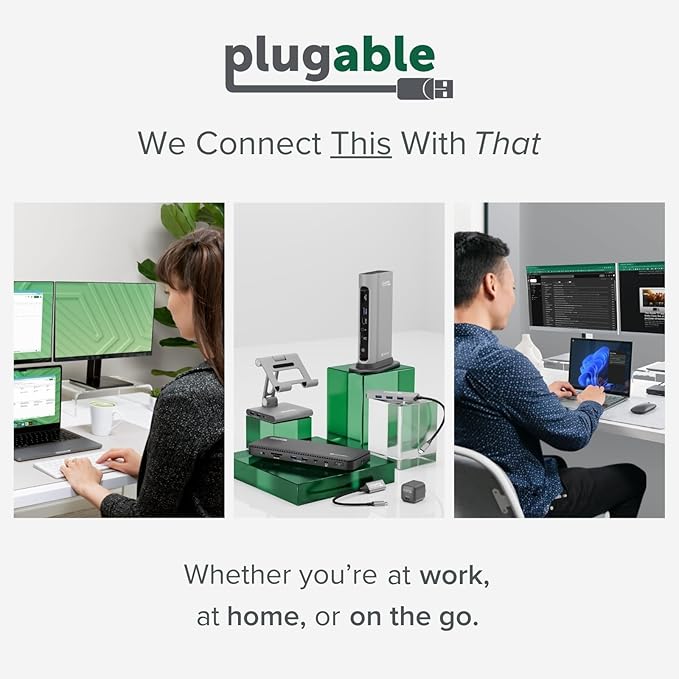 Plugable 5-in-1 Thunderbolt 4 Hub,Single 8K or Dual 4K Display, 4K HDMI Adapter Included, Thunderbolt 4/3, USB4,USB-C Expansion for Modern Mac and Windows Systems, Driverless