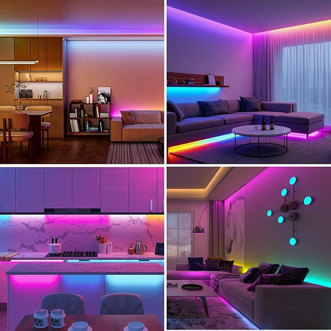 BTF-LIGHTING WS2811 Smart IC RGB FCOB COB LED Strip, UL Listed 630LEDs/m High Density Color Chasing Uniform Light, DC24V 9.8FT 10mm Width Black PCB for Home Party DIY Decor(No Adapter or Controller)
