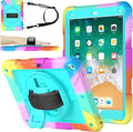 BMOUO Case for iPad 6th/5th Generation Case (9.7 inch, 2018/2017), 360°Rotating Stand, Hand/Shoulder Strap Shockproof iPad 9.7” Case for iPad Air 2, Turquoise