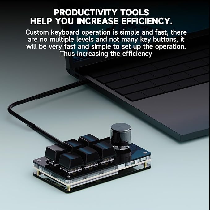 SIKAI CASE Programmable Macro Keyboard,6 Key Macro Mechanical Gaming Macro Keypad,Custom Knob KeyPad, Hot swappable Switch Gaming Keyboard,Wired programmable keypad with Drawing Programming Video