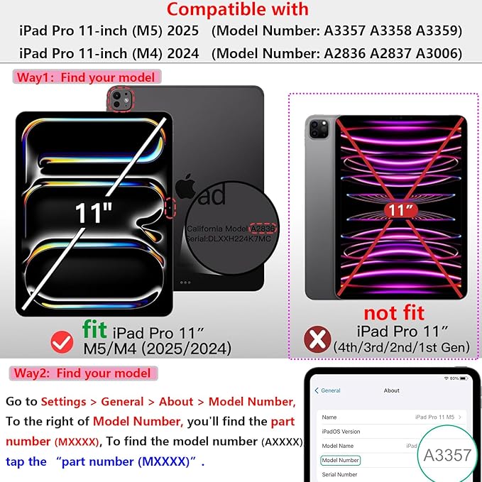 Kids Case for Apple iPad Pro 11 inch M5/M4 Tablet (2025/2024) with Pencil Holder/Handle/Kickstand Slim Lightweight Cute Soft EVA Foam Shockproof Stand Cover for Boys Girls Teens, Black Bird