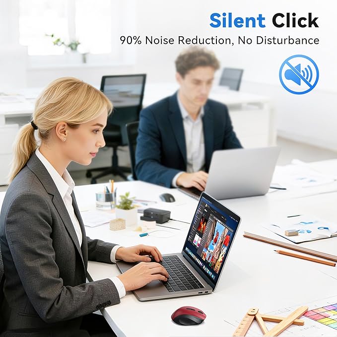 TECKNET Wireless Mouse for Laptop, Silent Mouse Quiet Click, Computer Mice Wireless, 6 Adjustable 4000 DPI Computer Mice
