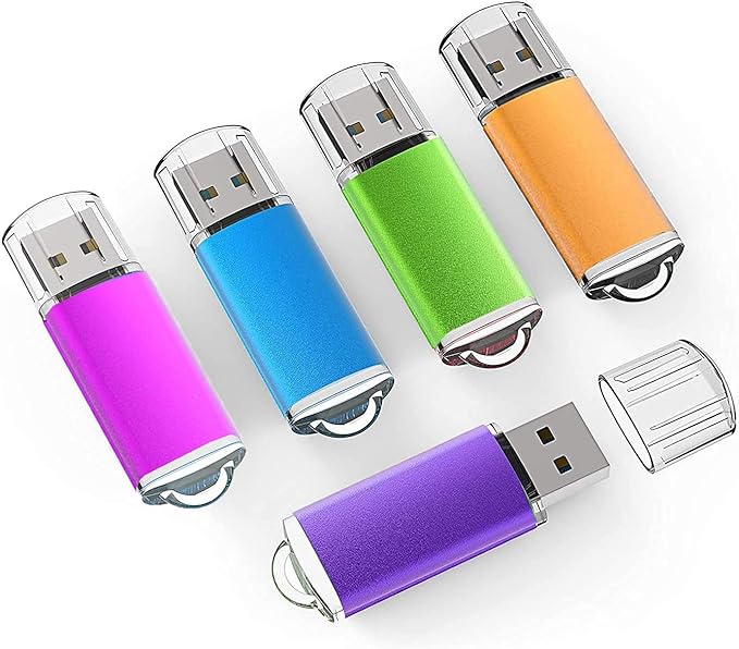 USB 3.0 Flash Drive K&ZZ 5 Pack 64GB Flash Drive 3.0 64 GB Thumb Drives 64G Memory Stick Data Drive Flash Stick U Disk, Multicolored