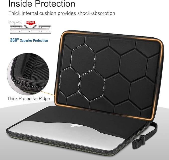 FINPAC Hard Laptop Sleeve Case for 15.3 inch MacBook Air M5 M4 M3 M2 (2026-2023) A3241 A3114 A2941, 16.2 inch MacBook Pro 2026 M5/M4/M3/M2/M1 Pro/Max, Waterproof Case for Surface Laptop, Olive