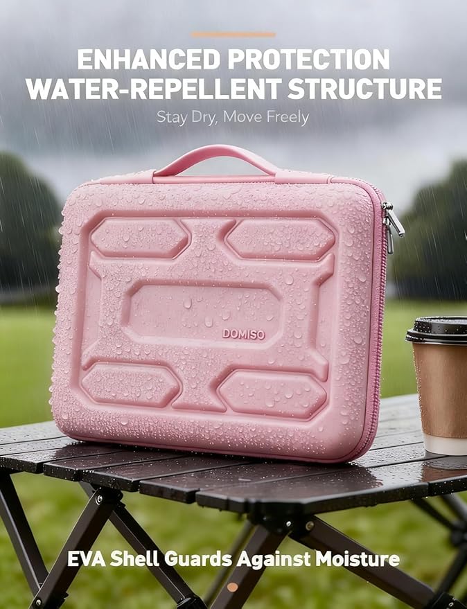 DOMISO 18 inch Laptop Sleeve with Handle Shockproof Computer Bag Waterproof EVA Protective Carrying Case for 17.3" MSI GS73VR Stealth Pro/HP Envy 17/LG Gram 17"/ROG Strix GL702VS, Pink